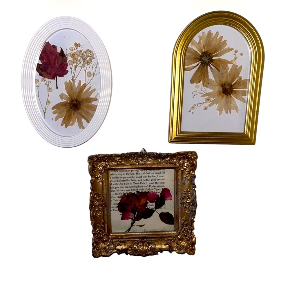 Pressed flowers wall art